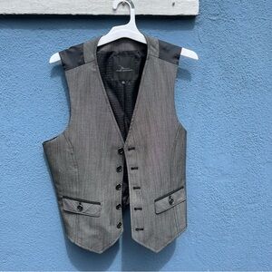Marc Anthony Black and Gray Textured Vest